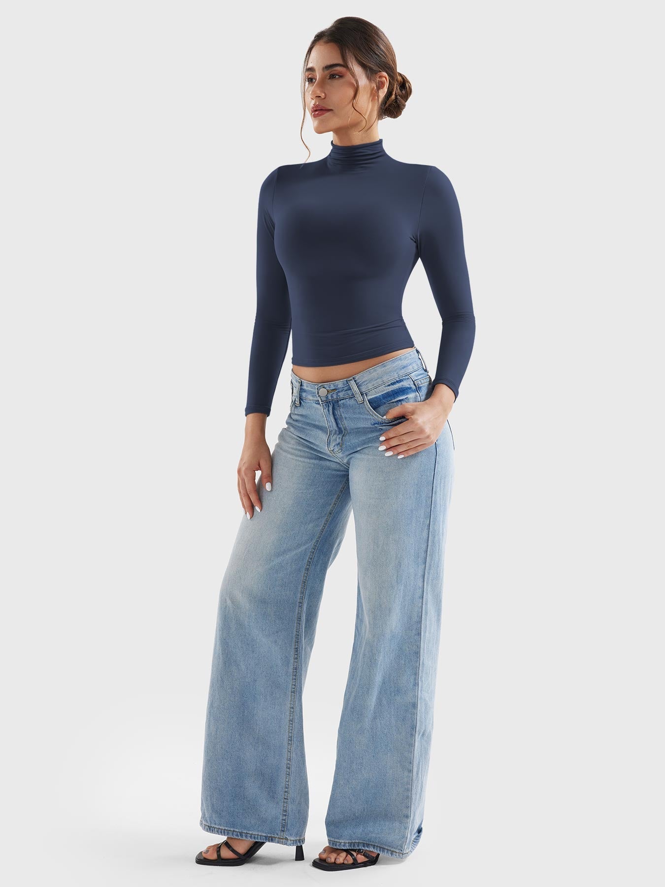 Sariah | Stilren Turtleneck Tröja med Långa Ärmar