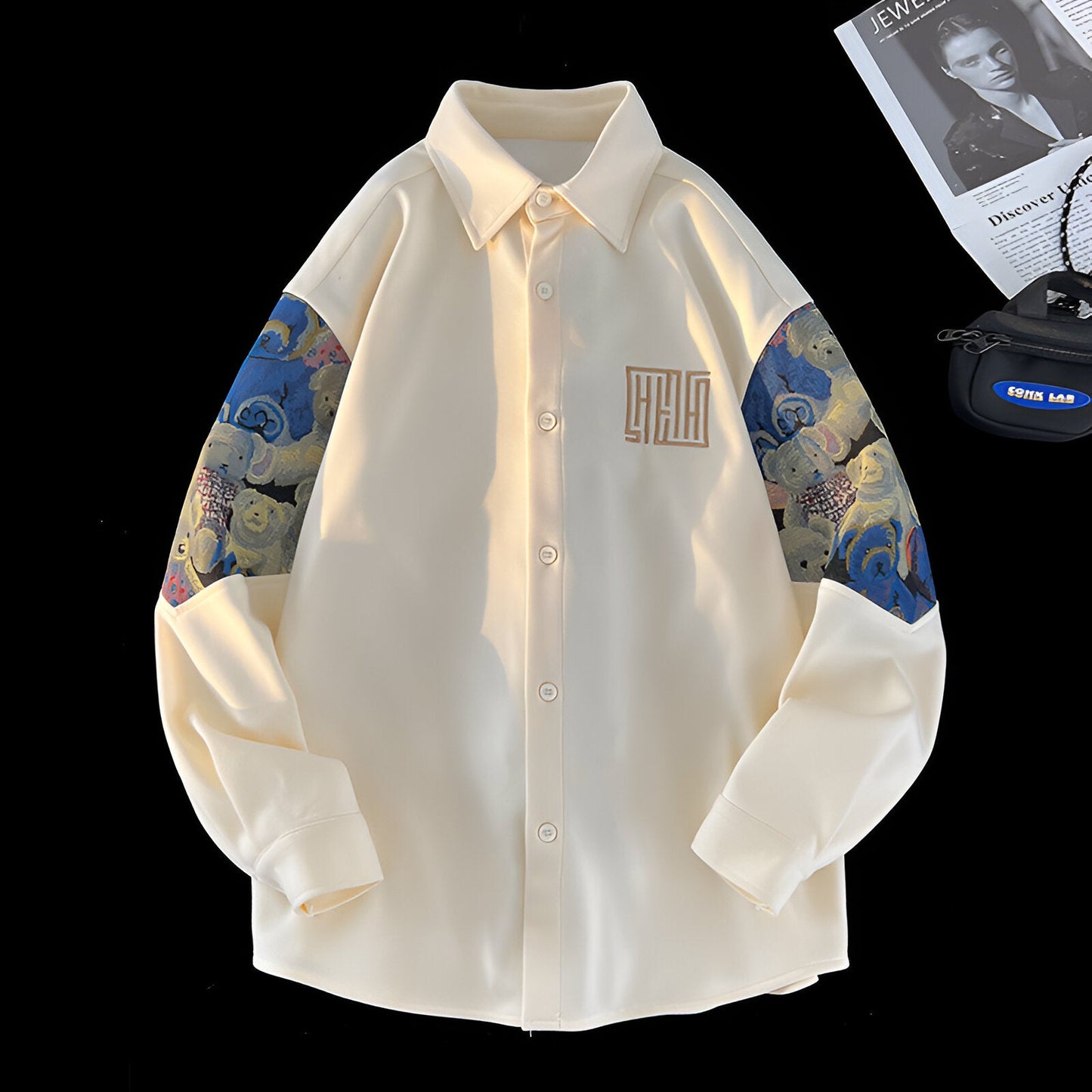 Max | Retroinspirerad skjorta med broderad björn