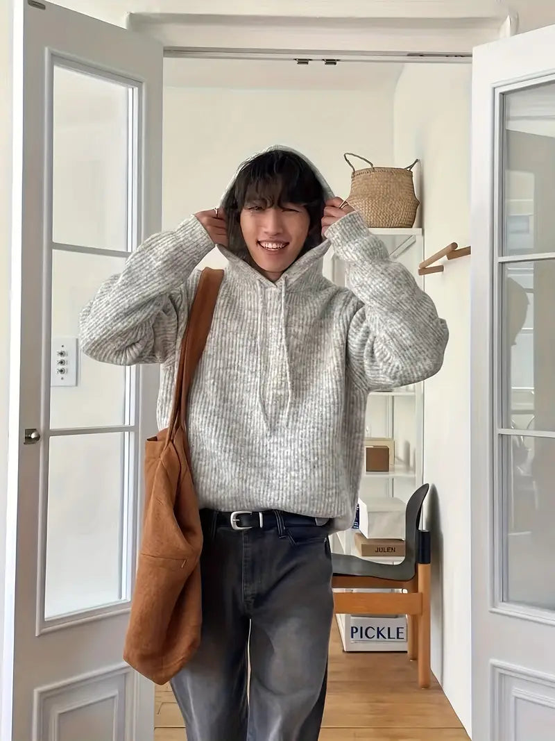 Michi - Enkel stil Trendigt randig stickad tröja