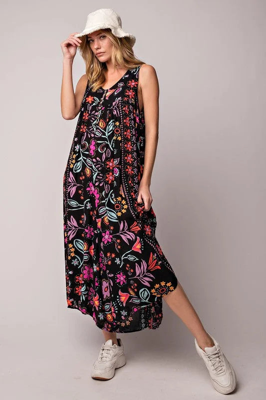 Anika - Jumpsuit med blommigt vintagemönster