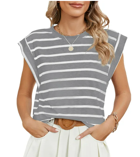 Jenny - Sommar avslappnade kortärmade t-shirts med rund hals för kvinno