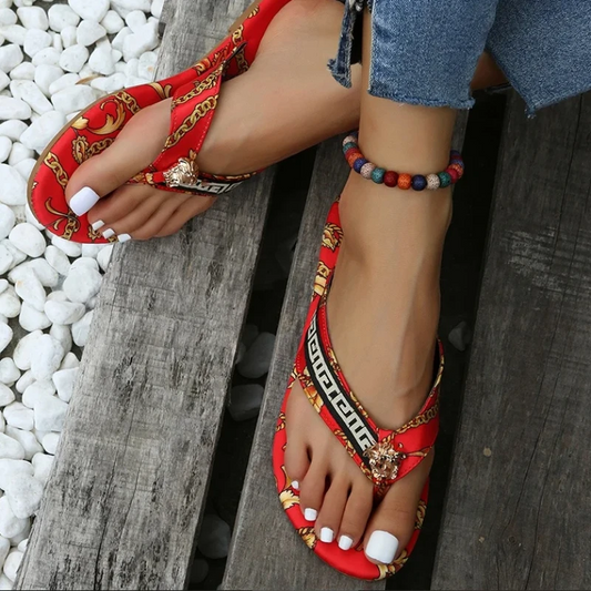 Erika - Sandaler Sexiga Tofflor Platta Flip-Flops
