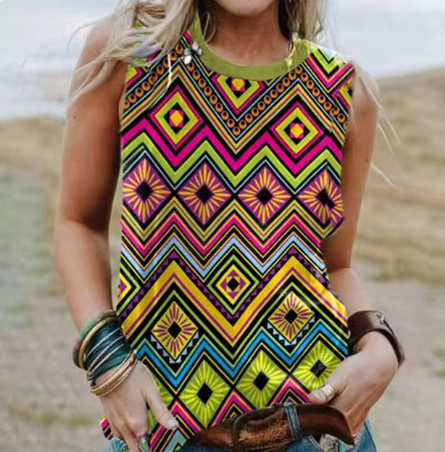 Aiza - Geometri 3d-tryck västerländska linnen i etnisk sti