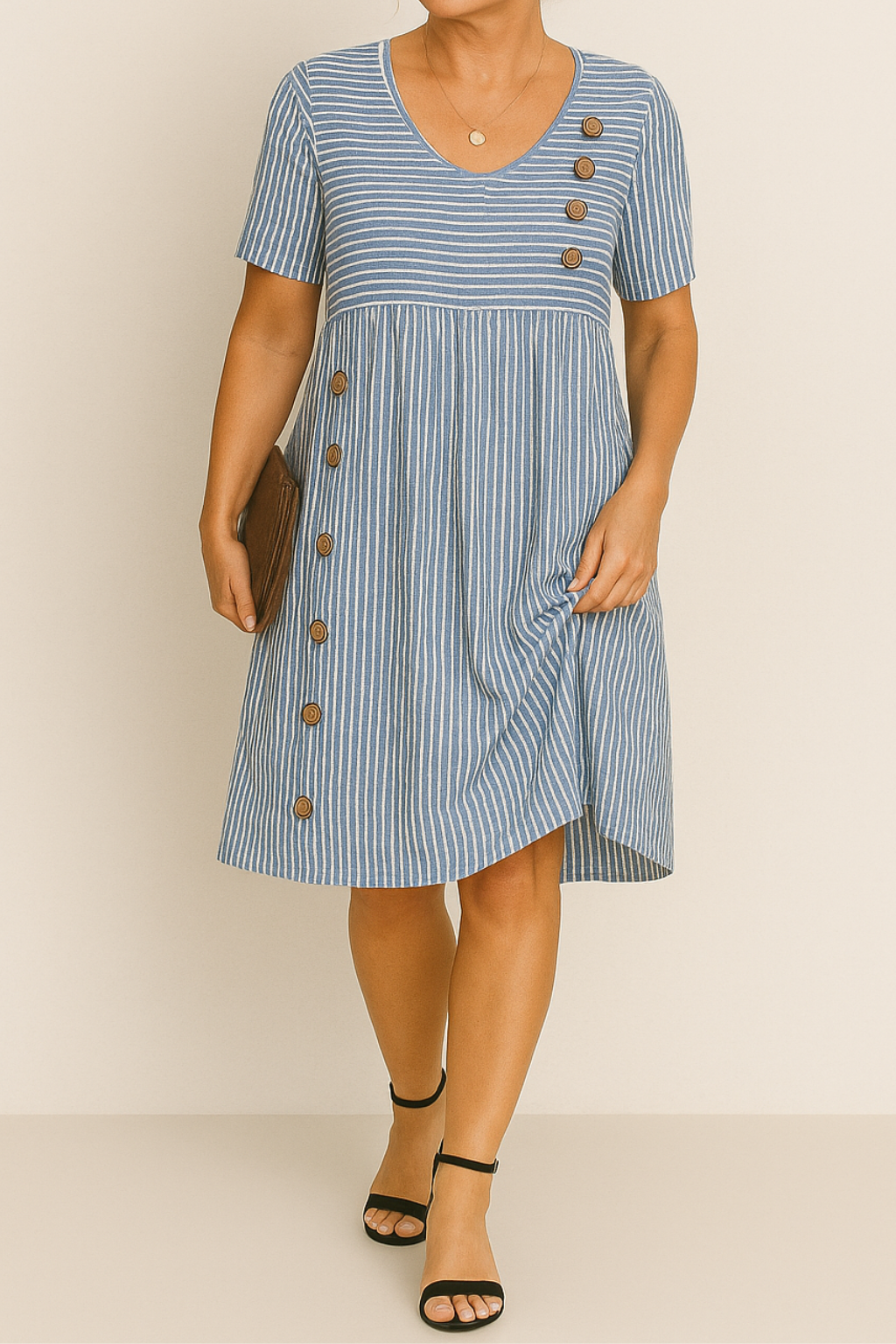 Annelie | Randig Sommarklänning Med Avslappnad Passform