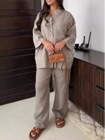 Ruth - Kostym med vida ben för kvinnor V-ringa