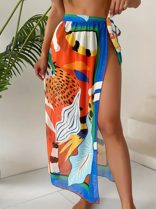 Nadja - Färgglatt tryck i pop art-stil med knytband i sidan