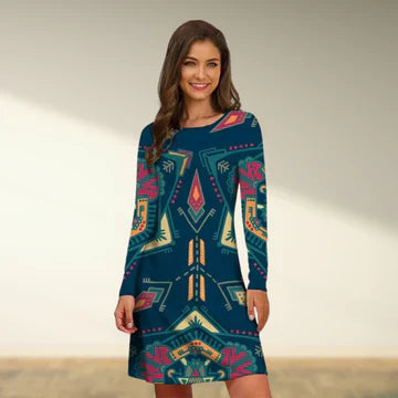 Charlotte - Långärmad vintageklänning för kvinnor