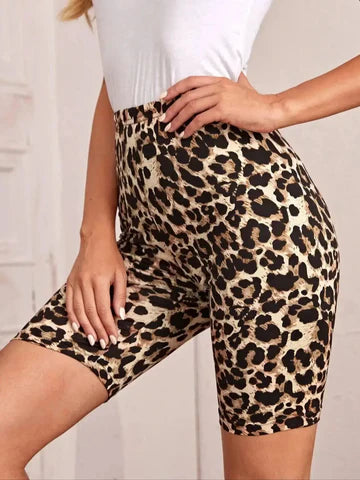 Brittany - Cykelshorts med leopardmönster