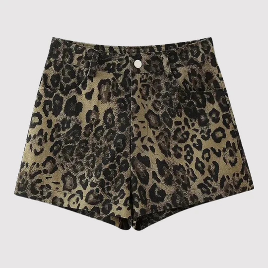 Frances - Shorts med leopardmönster