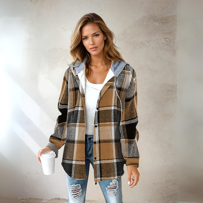 Kristal | Flanelljacka med huva