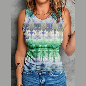 Dahlia - Linnen med tryck