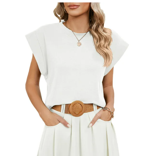 Jenny - Sommar avslappnade kortärmade t-shirts med rund hals för kvinno