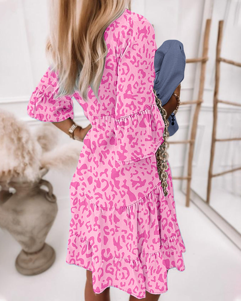 Freja | Leopardmönstrad Fritidsklänning