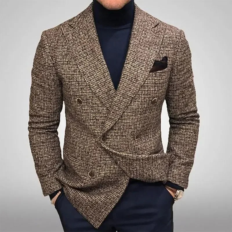 Leonardo | Dubbelknäppt Texturerad Blazer För Herr