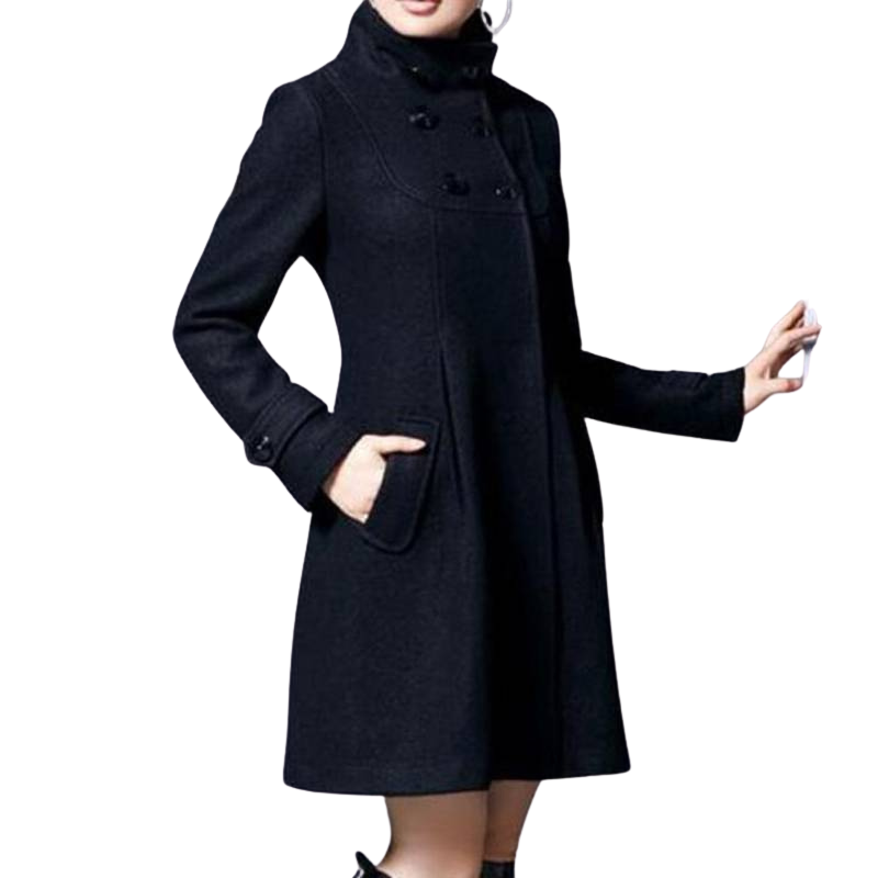 Livia | Klassisk yllekappa med hög krage för kvinnor