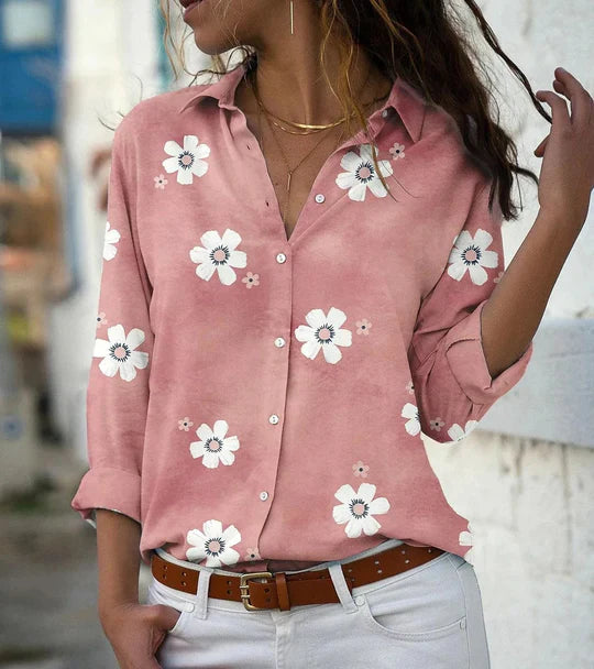 Cordelia - Blus med blommigt mönste