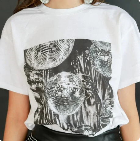 Verena - Vintage Aesthetics Disco Ball T-shirts Da