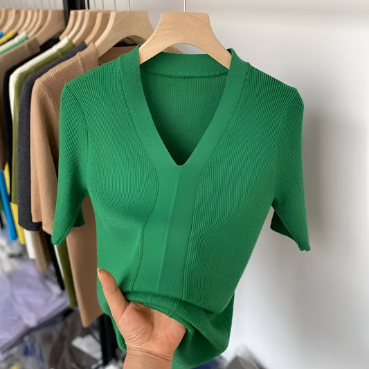 Wanda | Enkelt chic randig stickad tröja