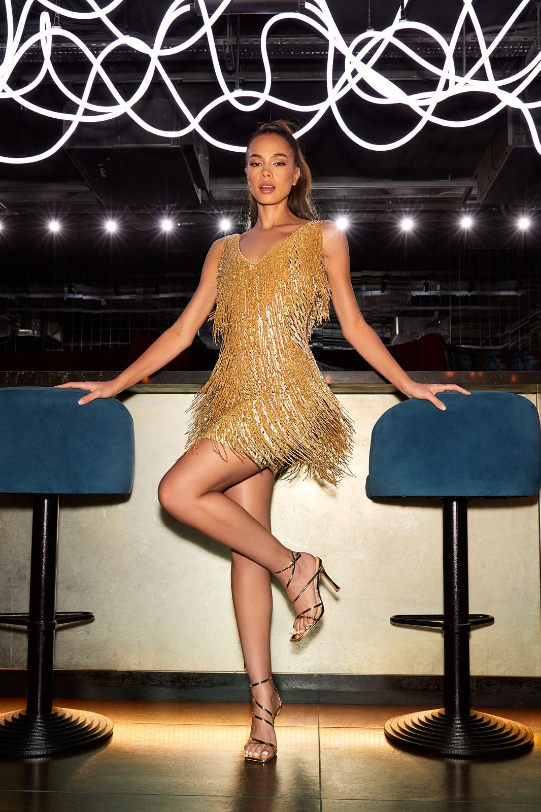 Lilly | Glittrig Miniklänning Med Paljetter