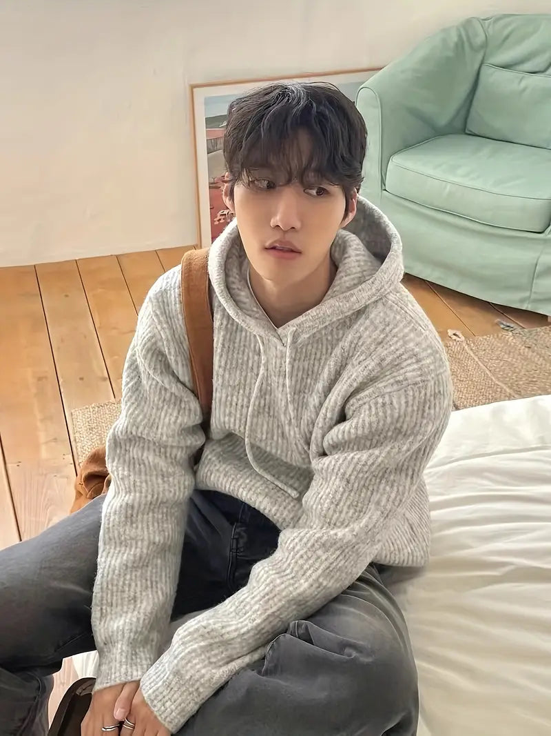 Michi - Enkel stil Trendigt randig stickad tröja