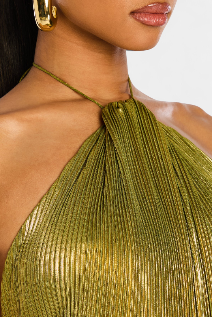 Mira | Glamourös Maxiklänning Med Halterneck