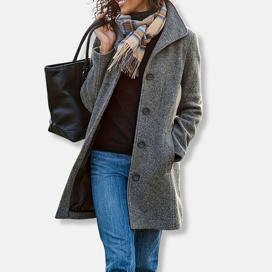 Signe | Enkelknäppt Kappa Med Rak Passform För Damer