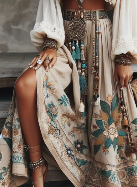 Shane - Vintage Bohemian Ladies Kjol Casua