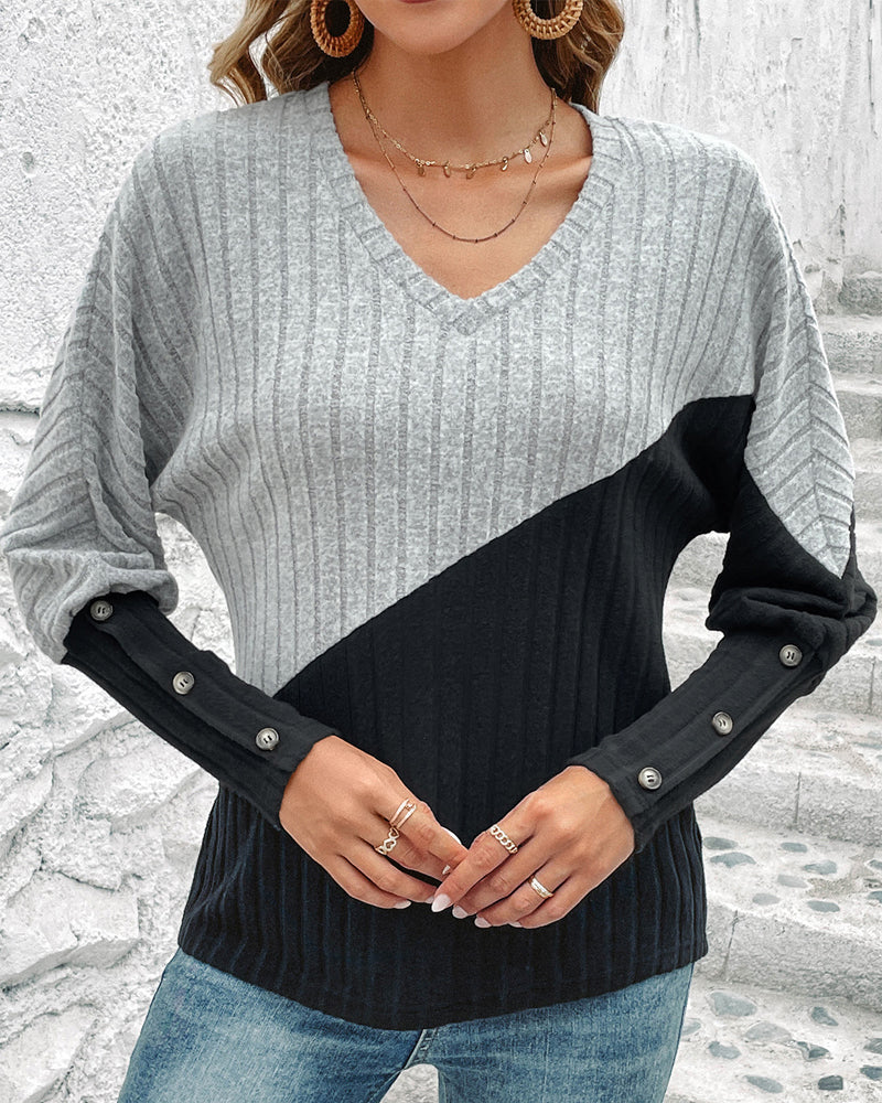 Claire | Flerfärgad Stickad Tröja Med Fladdermusärmar