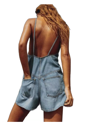 Viktoria - Jumpsuit med hängslen i denim