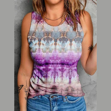 Dahlia - Linnen med tryck