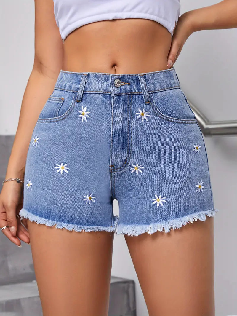 Rahel - Blå broderad prästkrage mode