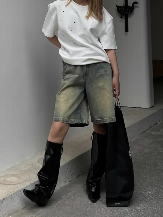 Virginia -Löst sittande jeansshort