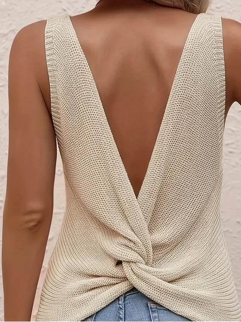 Ronja - V-ringat linne med rygglös twist