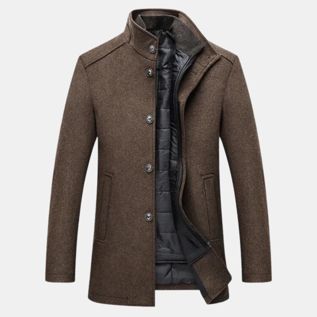 Jack | Klassisk Trenchcoat I Tjock Ull