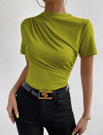 Margaret - Plisserad kortärmad topp