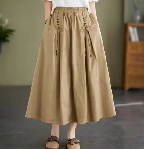 Maren - Avslappnad lång kjol i bomull för kvinnor