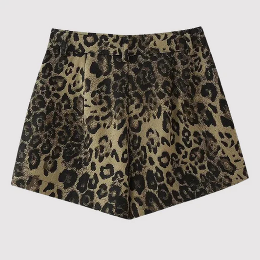 Frances - Shorts med leopardmönster