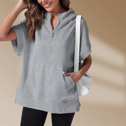 Florentine - Sweatshirt för kvinnor med halv dragkedja