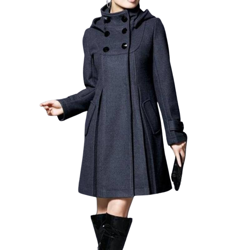 Livia | Klassisk yllekappa med hög krage för kvinnor