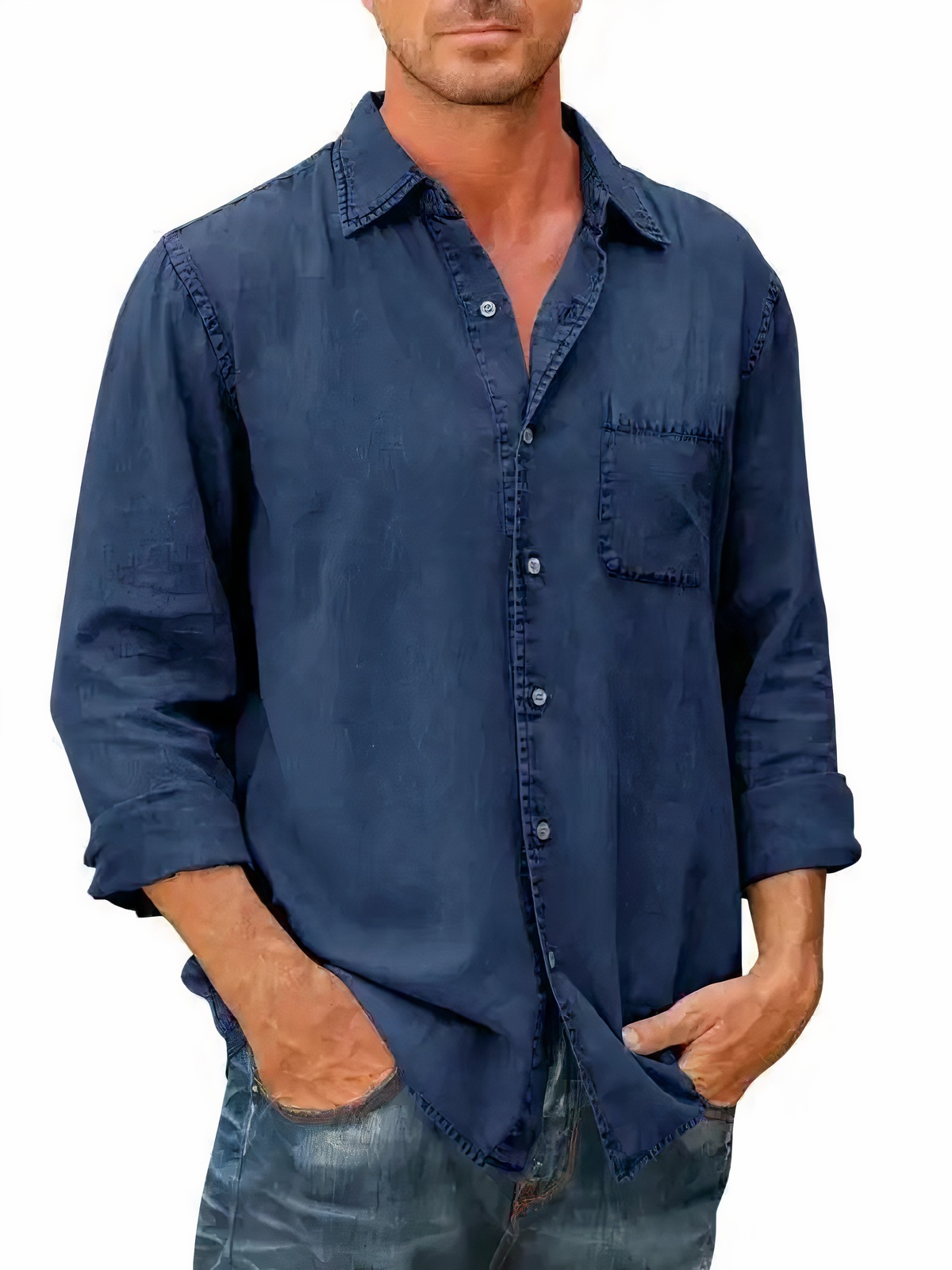Mateo - Langärmeliges Denim-Hemd