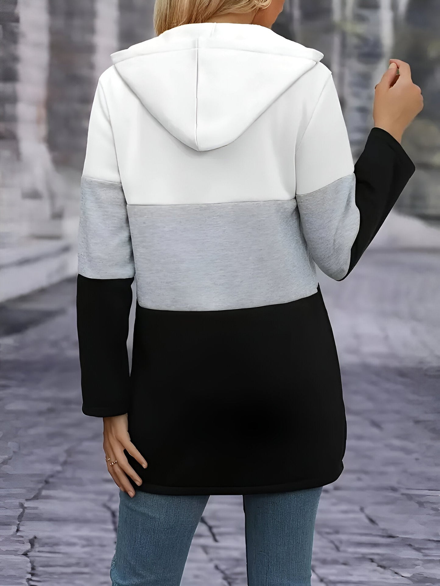 Franziska | Colour Block jacka med huva