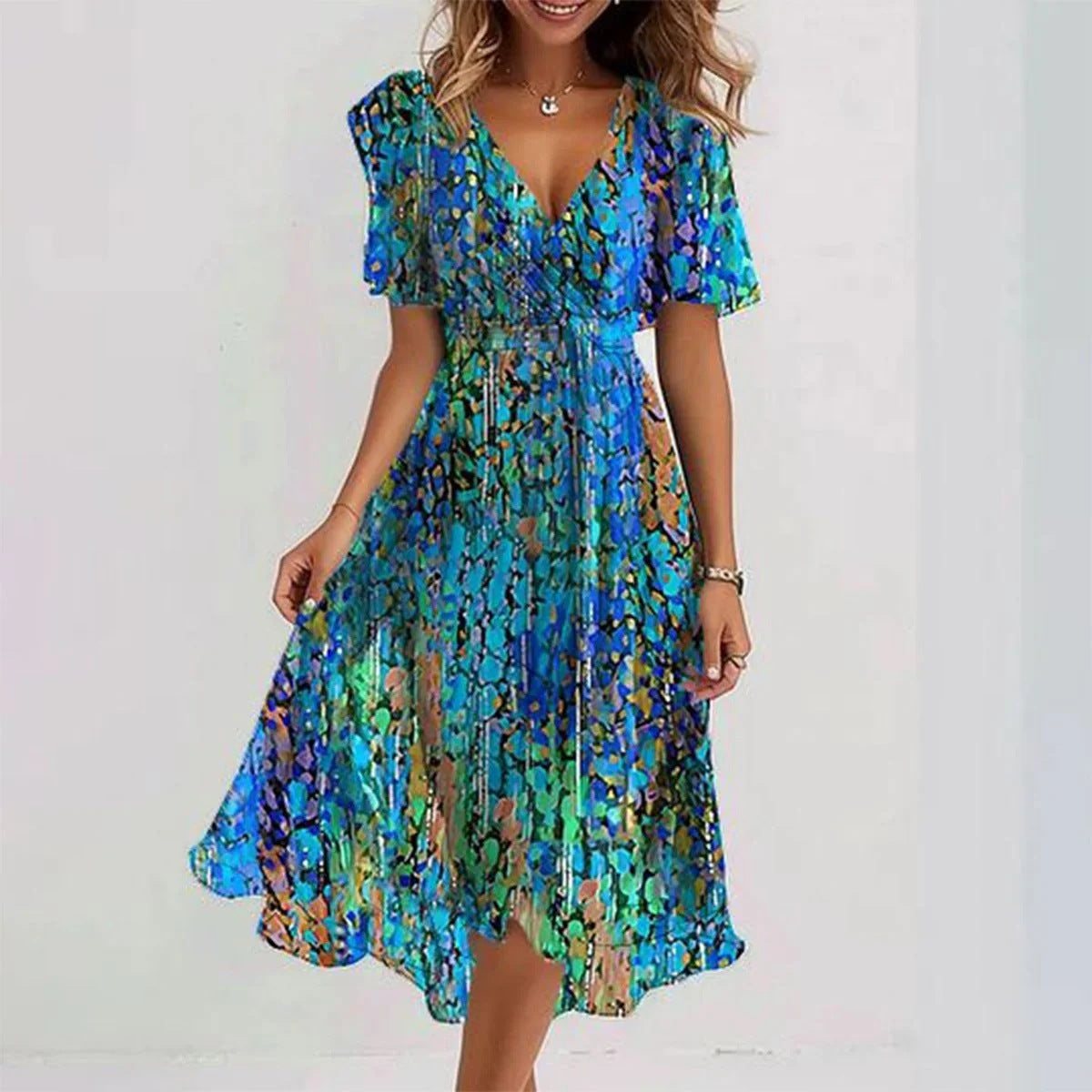 Priscilla | Elegant kortärmad klänning för en tidlös och feminin look