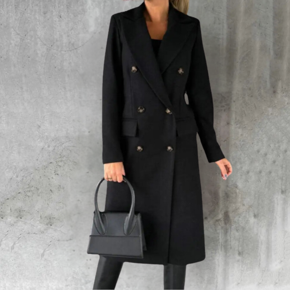 Jennifer | Elegant Lång Kappa för Tidlös Stil och Komfort