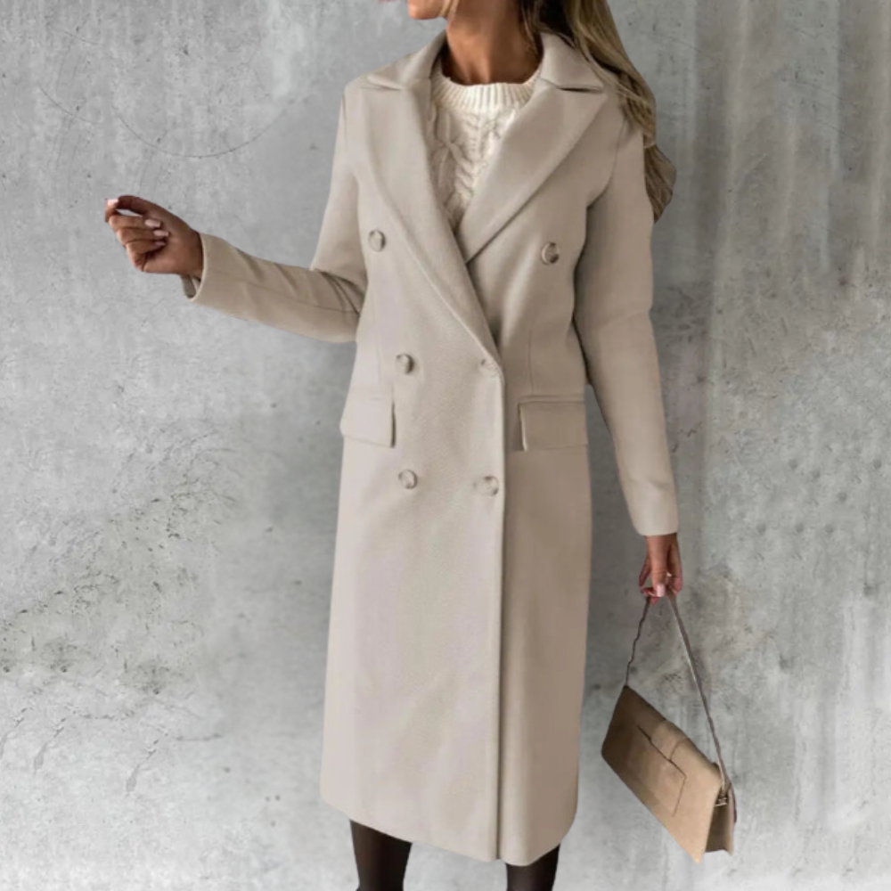 Jennifer | Elegant Lång Kappa för Tidlös Stil och Komfort