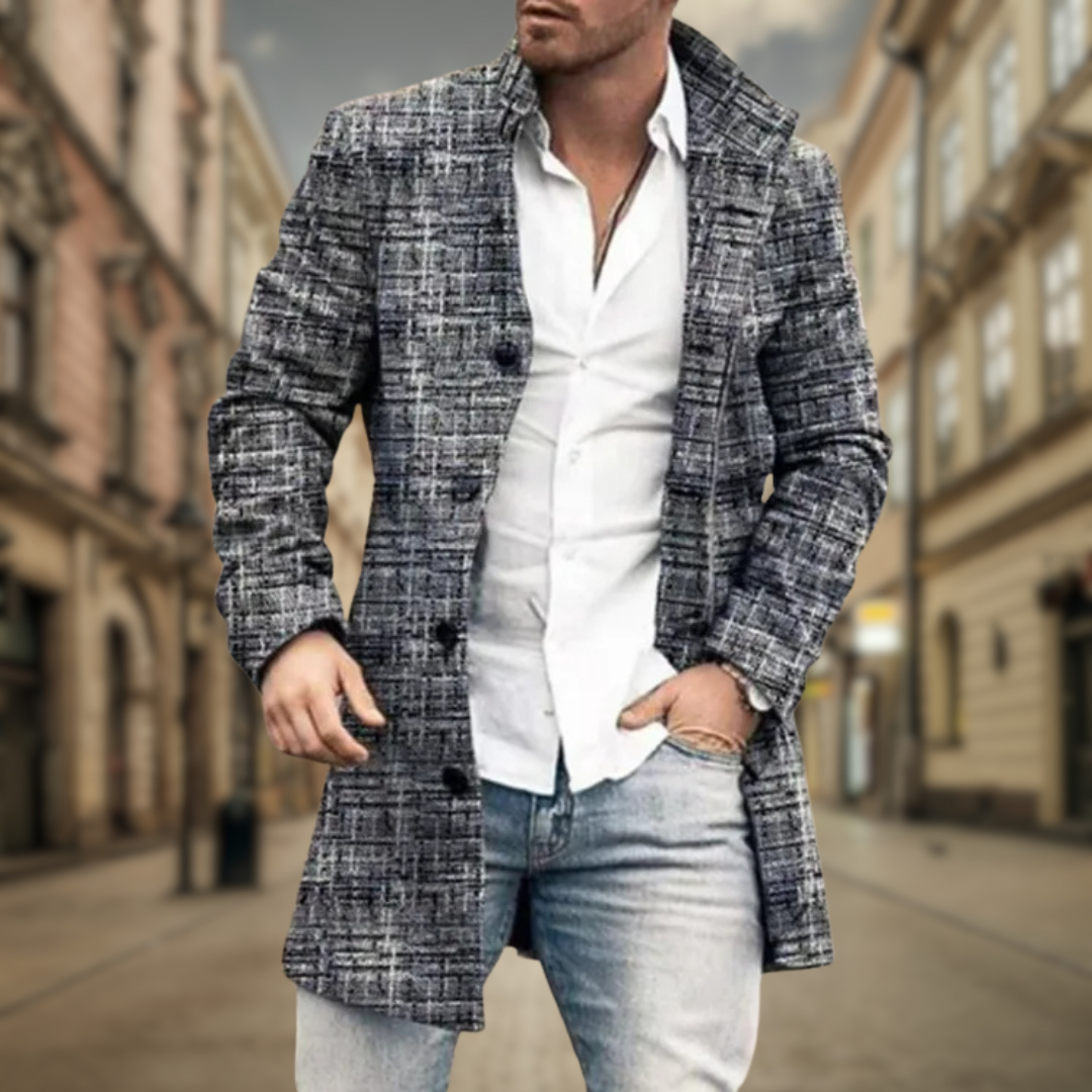 Hannes | Stilsäker & Varm Elegant Ullkappa för Herr