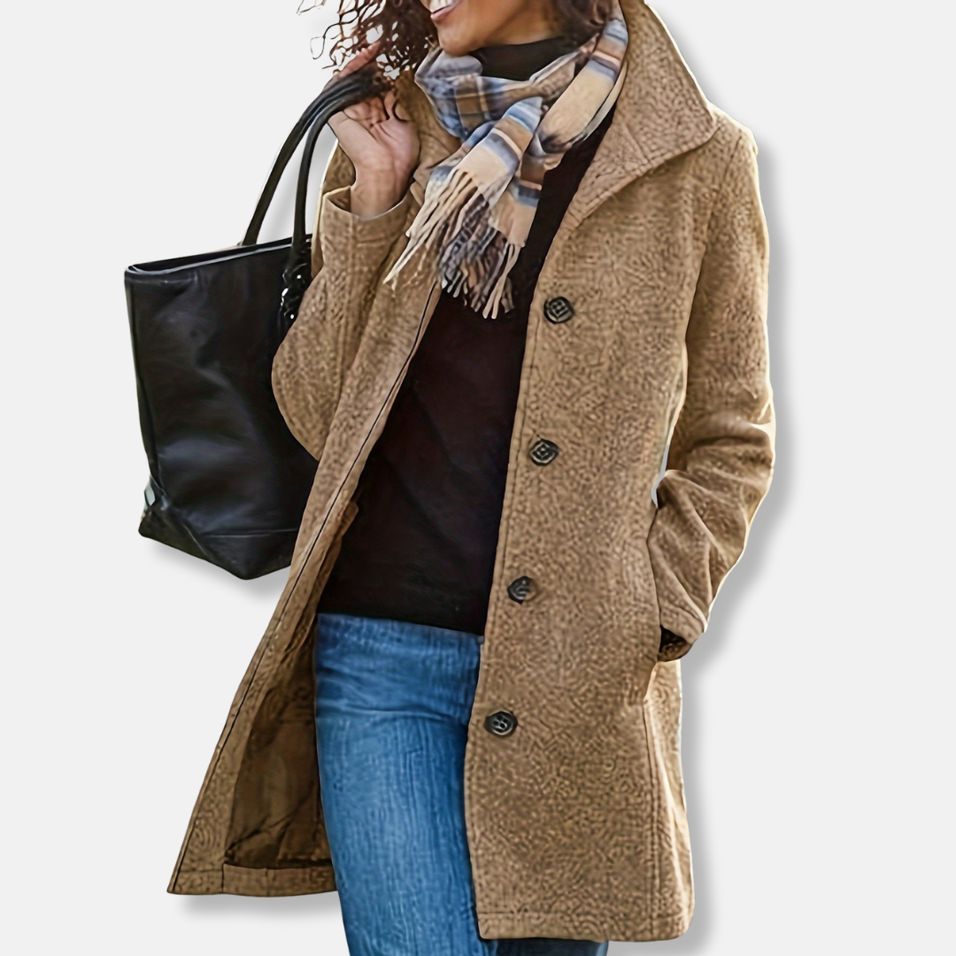 Signe | Enkelknäppt Kappa Med Rak Passform För Damer