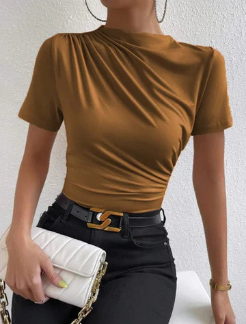 Margaret - Plisserad kortärmad topp