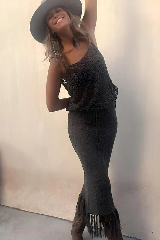 Lilian - Ärmlös Boho klänning