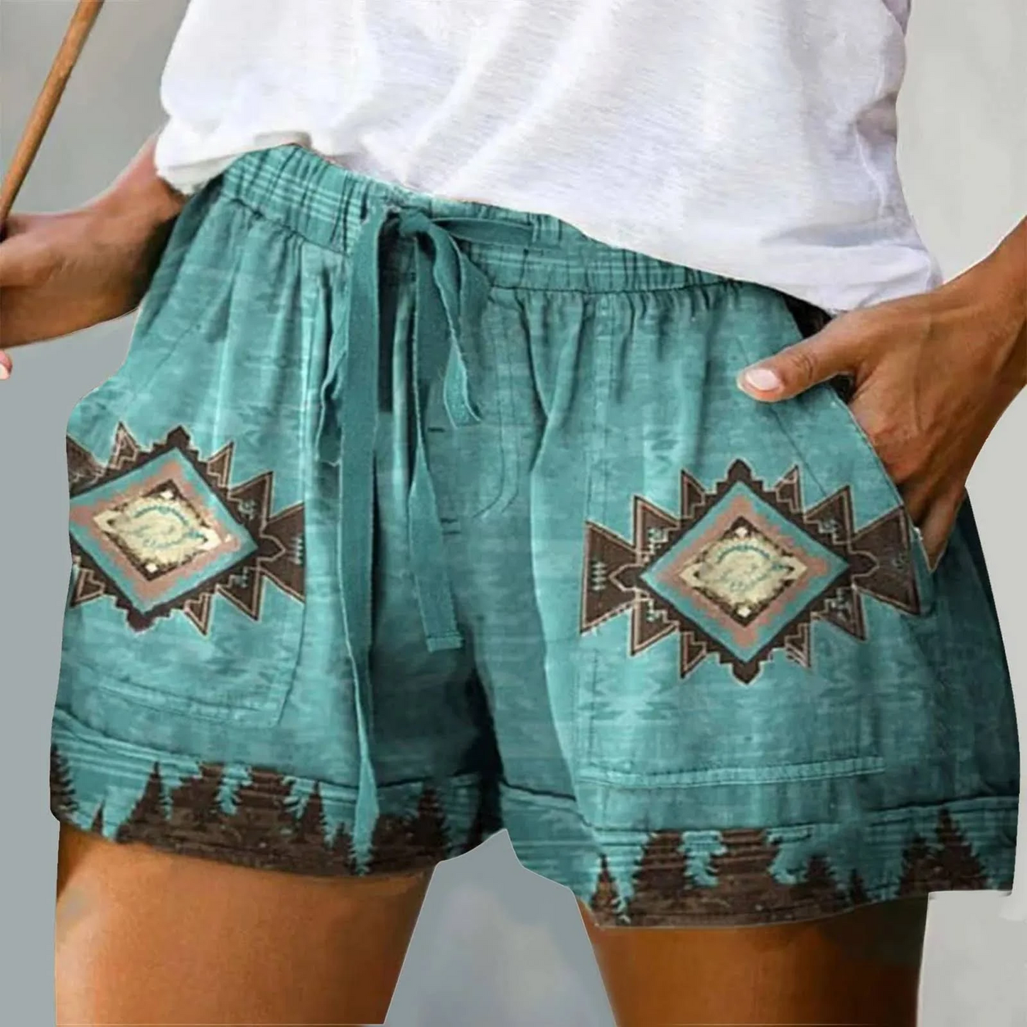 Celine -Strandshorts sommar hög midja