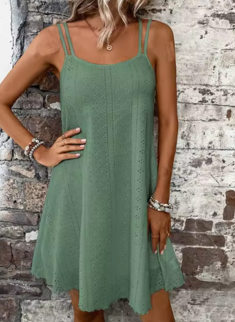 Wilhelmina - Damklänning med A-linjeformat sommarbälte